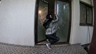 Milf A lot of cum on my shiny down-jacket from the gardener 270- preview-1