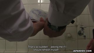 Sayaka Aishiro is shy to meet a guy in the toilet!!!-1