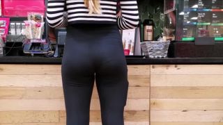 Perfect ass of blond daughter in  supermarket-5