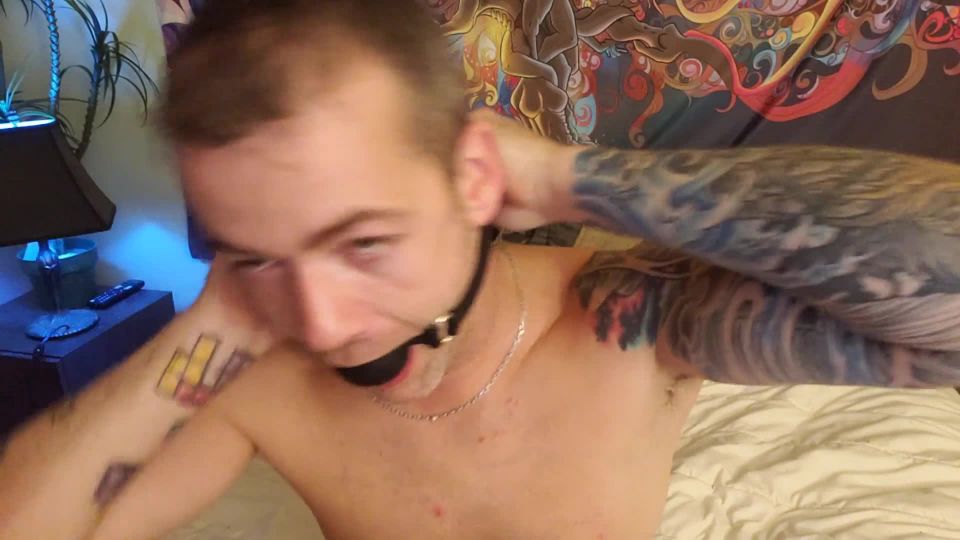 Hard canning drolling with huge ballgag xxx