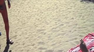 Woman fucked doggy and sucking cock in the beach-2