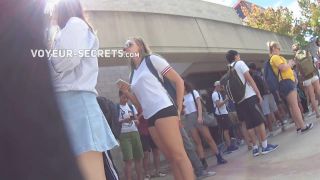 Pussy bulge in schoolgirl's hot pants-0