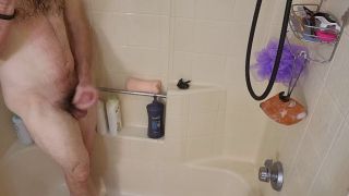 Amateur Late night shower jerkoff-1