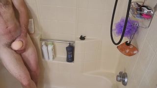 Amateur Late night shower jerkoff-3