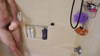 Amateur Late night shower jerkoff-8