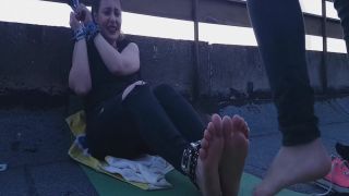 Ticklish girl – Tickle Nail – Rooftop tickling – toes and fingers as tools-7