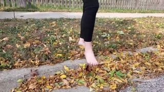 doingthemostest  Walking outside crunching on leaves an on feet porn -1