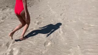 Saliva Bunny in 010 Sex on the Beach. Amateur POV Blowjob in Public Blowjob-3