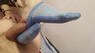 Footjobsockjob from a Sexy College Girl  Cum inside Sock -3