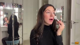 Handjob Ruined Makeup with Cum on Face - Public Cumwalk Covered in Sperm Katty West-1