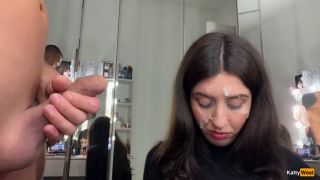 Handjob Ruined Makeup with Cum on Face - Public Cumwalk Covered in Sperm Katty West-5