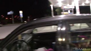 Brunette Fills Her Car Up At The Gas Station Topless, For Everyone To See-3