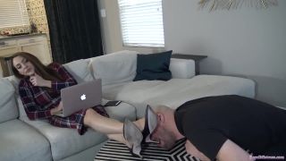 Miss Stella is working on her schedule while ignoring her slave whose ...-0