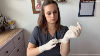 porn clip 13 cruel femdom brunette girls porn | Nina Crowne - Angry Nurse Gloved Handjob - FullHD 1080p | gloves-6