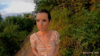Beamititik Beth – Risky Park Outdoor Blowjob and Facial Cum Swallow – Nervous First Time - Amateur-8