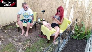 Hot redhead MILF outdoor smoking fuck-1