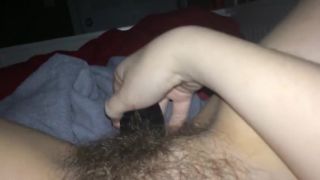 Very hairy pussy teen masturbating with hairbrush on cam-2