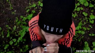 18-25 Blonde Public Deepthroats Dick And Rough Fucks In The Wood-3