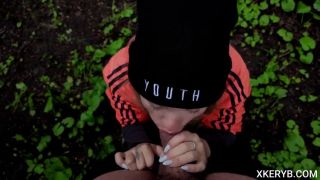18-25 Blonde Public Deepthroats Dick And Rough Fucks In The Wood-8