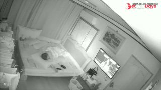 [Sleeping.Porn] Lonely woman watching tv in the bed after hard working day-0