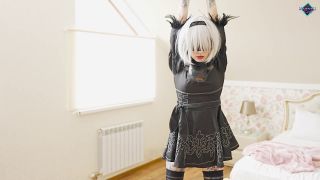 Nier Automata 2B Gets Too Horny When Tied Up And Pussy Fucked. Short Video. Karneli Bandi 1080p-1