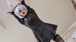 Nier Automata 2B Gets Too Horny When Tied Up And Pussy Fucked. Short Video. Karneli Bandi 1080p-2