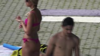 Hot friends looking fuckable at a swimming pool Voyeur!-1