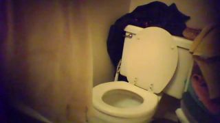 Blonde pigtailed teen in the toilet. hidden cam-1