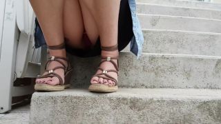 Candid teen upskirt pantie feet vor! voyeur -9