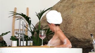  nude youtubers Anna Zapala naked in soapy bathtub teasing with wine glass in PPV video Anna Zapala-1