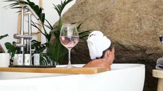  nude youtubers Anna Zapala naked in soapy bathtub teasing with wine glass in PPV video Anna Zapala-7