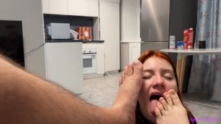 online adult video 34 fetish korea James Marcus: Red-haired bitch at our feet, foot domination on femdom porn-7