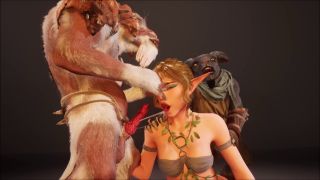 4 Furries Gangbang An Elf Girl  Tripple Penetration.-2