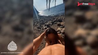 Young couple have rough fuck on a beach - Face fuck and very intense sex - Amateur UneFolleEnvie-3