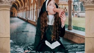 online clip 46 Infinitywhore0 - Horny Nun Desecrates Her Holy Bible and Crucifix - dirty - cumshot latex fetish clothing-1