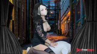 HENTAI Aibu. Back alley. sexy outfit. Masturbation with electric vibrator.-4