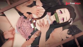 Demon Slayer Nezuko Kamado02gangbang 3D Hentai Animation.Kimetsu no Yaiba-7