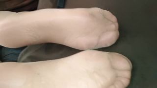 Nylon Footjob, Huge Cumshot, Sexy Feet, Nylon Feet Fetish Foot!-1