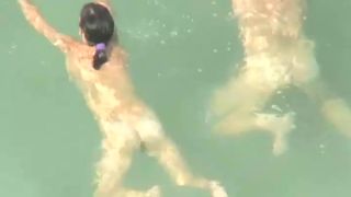 Spying two teenagers fuck in the water Voyeur!-9