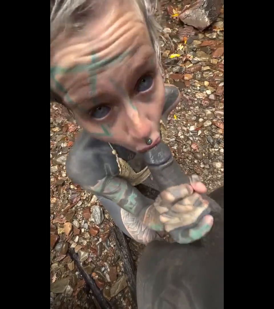 Tattooed Blonde Blowjob by Waterfall POV Anuskatzz MDH Amate