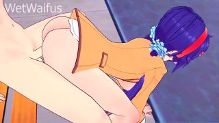 Wet Waifus - Class President has Intense Sex for Extra Credit - Miside Hentai-5