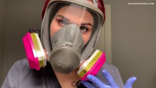 porn clip 20 Nina Crowne - Nurse in Respirator Gives Handjob, anaesthesia fetish on pov -5
