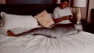 7156 Fayth on Fire Tape Tied Pantyhose Encased and Mummified-6