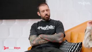 Dan Dangler Swallows Podcast Hosts Cumshots in Interview Blow Bang-5