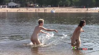 Watch her bathe her amazing teen body in the  water-5