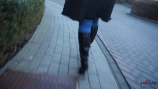 Julie Skyhigh, Pantyhose, Stockings, Leggings - 150204 walking in furs leather boots and jeans [foot fetish] - [Feet porn]-1