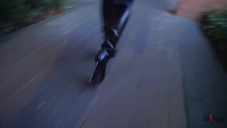 Julie Skyhigh, Pantyhose, Stockings, Leggings - 150204 walking in furs leather boots and jeans [foot fetish] - [Feet porn]-9