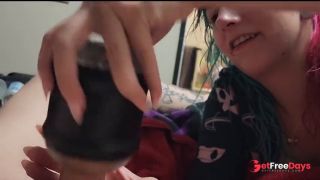 Cock milked fast by vibrating fleshlight by goth girl-3