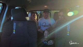 free adult clip 26 Back Seat Threesome, hot lesbians strapon hardcore fucking on webcam on threesome -0