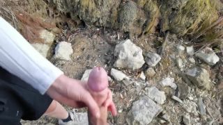 [GetFreeDays.com] BEACH ADVENTURE Public Cock Flashing Caught by a Runner and handjob while watching porn-4